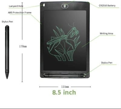 Picture of Newly LCD tablet writing for kids 8.5 inch LCD drawing tablet lcd electronic writing pad drawing board New Gadgets Gift for Kids - Black - Int: One size