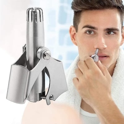 Picture of Stainless Steel Manual Nose Hair Trimmer For Men With Alluminium Box - Silver - Int: One size