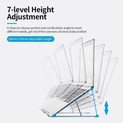 Picture of 10-17 inch Tablets Notebook Laptop Premium Quality Aluminum Alloy - Laptop Table - Laptop Table - Silver - Int: One size