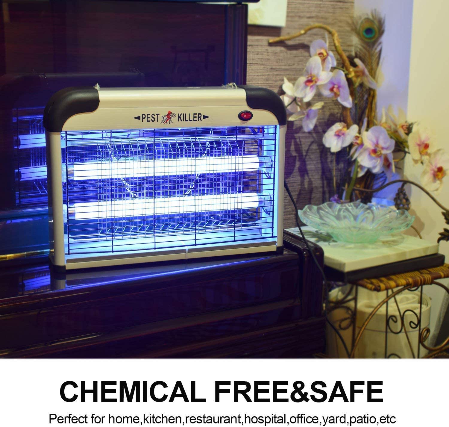 Picture of New Mosquito Insects killer light Killer Bat Rechargeable XT240 LED MOSQUITO AND FIY TRAPS - Silver - Int: One size