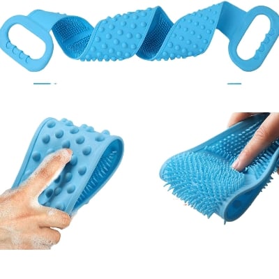 Picture of New Model 1pcs Silica Gel Bath Towel Back Strip Belt Bathroom Equipment - Multicolor - Int: One size
