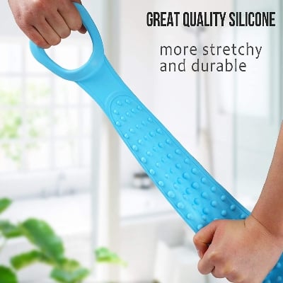 Picture of New Model 1pcs Silica Gel Bath Towel Back Strip Belt Bathroom Equipment - Multicolor - Int: One size