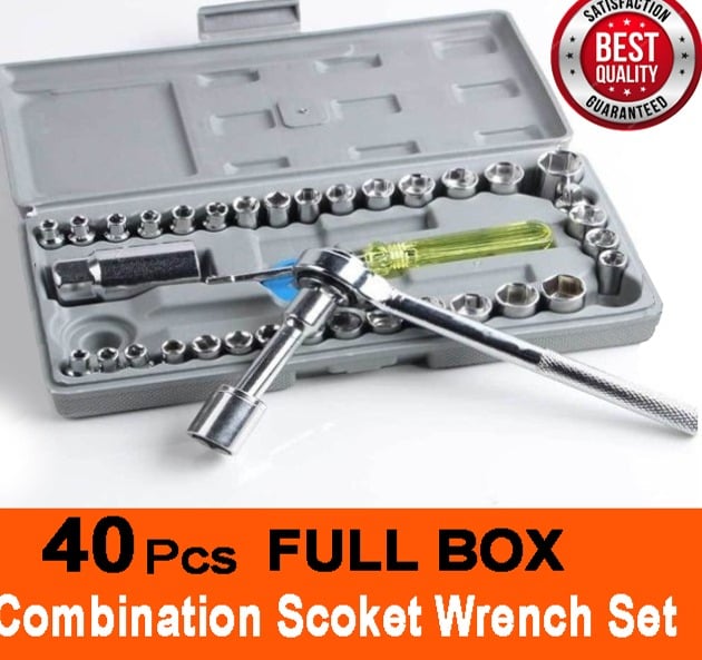 Picture of New 2024-40 in 1 Pcs AIWA Tool Kit & Screwdriver and Socket Set Automobile car bike motorcycle Tool Box Set - Grey - Int: One size