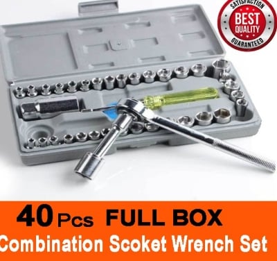Picture of New 2024-40 in 1 Pcs AIWA Tool Kit & Screwdriver and Socket Set Automobile car bike motorcycle Tool Box Set - Grey - Int: One size