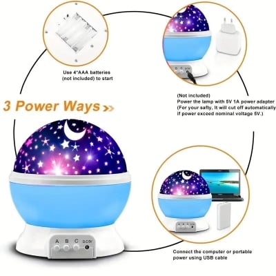 Picture of Star Master Rotating Starry Sky Light,Colorful Night Lights Projector Children Kids Baby Sleep Lighting Sky Star Master Projection Lamp Led Projection Home Decor - Table Lamp - Multicolor