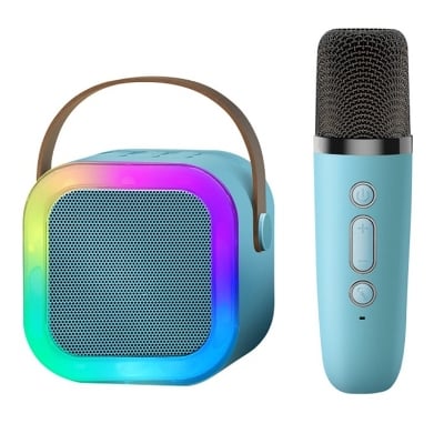Picture of Misuli K12 Speaker Bluetooth Audio Small Home KTV Karaoke Microphone Professional Children's Singing Bluetooth Speaker Column - Multicolor