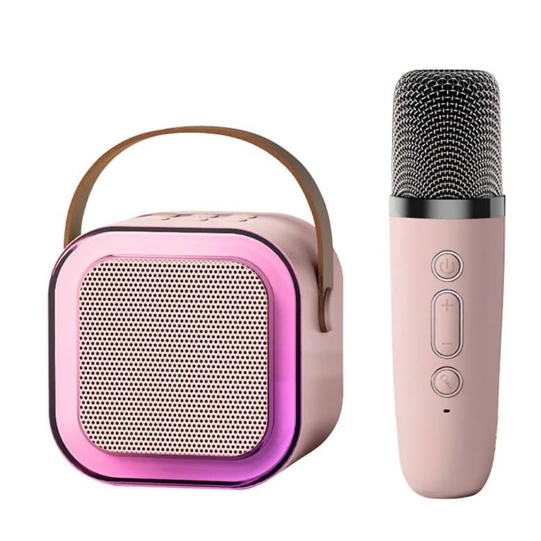 Picture of Misuli K12 Speaker Bluetooth Audio Small Home KTV Karaoke Microphone Professional Children's Singing Bluetooth Speaker Column - Multicolor