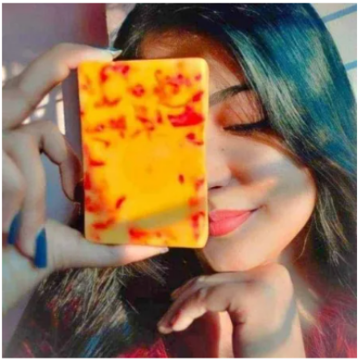 Picture of Saffron Goat Milk Handmade Soap Bar//