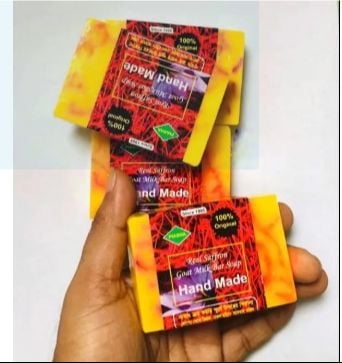 Picture of Saffron Goat Milk Handmade Soap Bar//