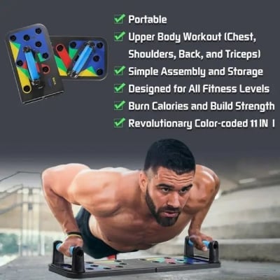 Picture of Foldable Push Up Board Push-Up Rack - Fitness Mart Multifunction 9 In 1 - Multicolor - Int: One size