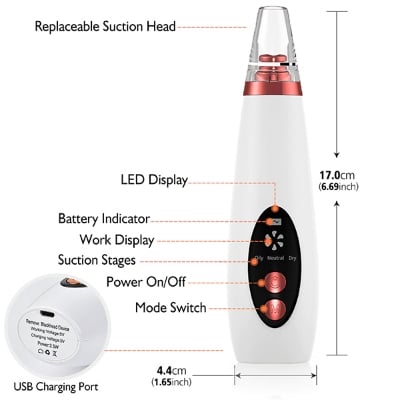 Picture of Device for Remove Blackheads and Whiteheads for Men & Women - White