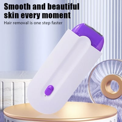 Picture of Electric Epilator Hair Remover Professional Safety Depilation Shaving Trimmer Painless Portable USB Chargable for Whole Body - White - Int: One size