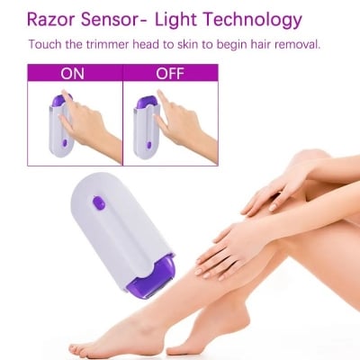 Picture of Electric Epilator Hair Remover Professional Safety Depilation Shaving Trimmer Painless Portable USB Chargable for Whole Body - White - Int: One size