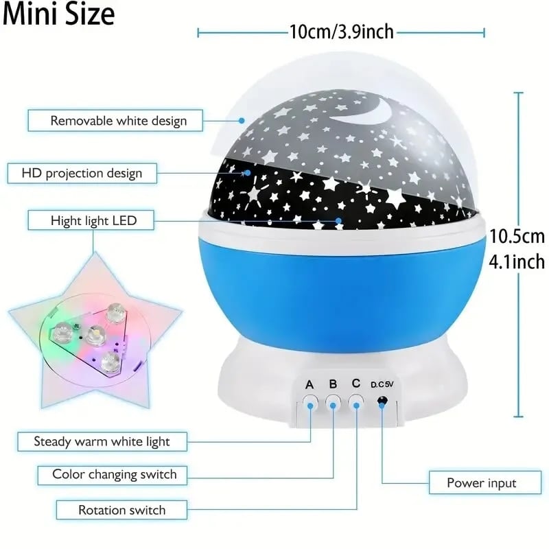 Picture of Star Master Rotating Starry Sky Light,Colorful Night Lights Projector Children Kids Baby Sleep Lighting Sky Star Master Projection Lamp Led Projection Home Decor - Multicolor - Int: One size