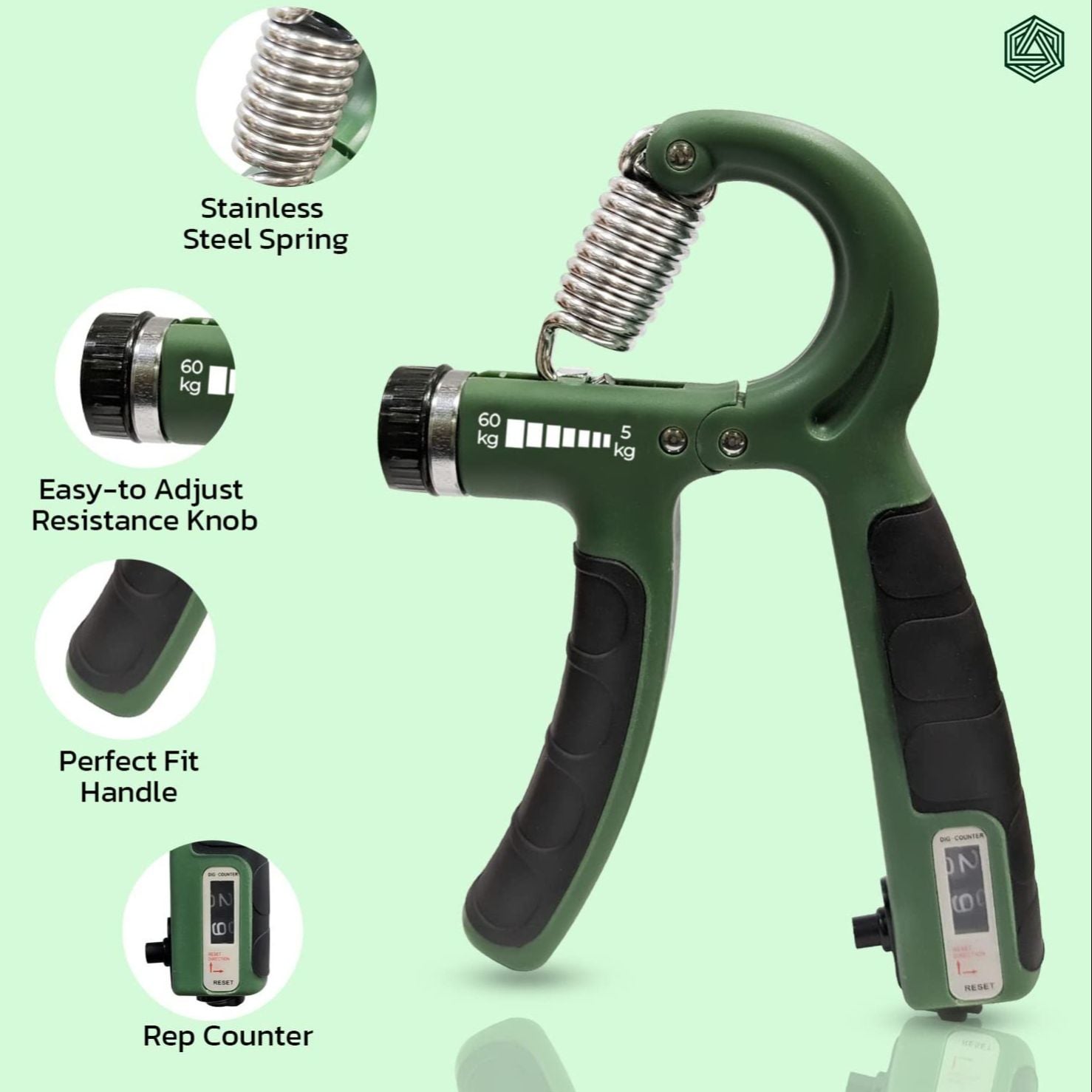 Picture of 6-50Kg Adjustable Heavy Grips Hand Gripper Gym Power Fitness Hand Exerciser Grip (Multi Color)