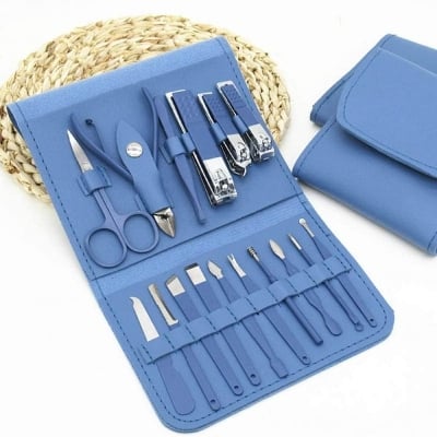 Picture of 16 PCS Stainless Steel Portable Nail Clipper Set Professional Pedicure Kit Beauty Manicure Set - Multicolor - Int: One size