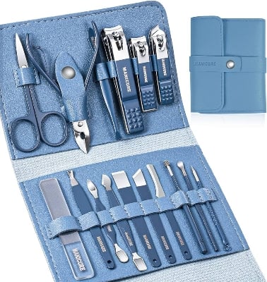 Picture of 16 PCS Stainless Steel Portable Nail Clipper Set Professional Pedicure Kit Beauty Manicure Set - Multicolor - Int: One size