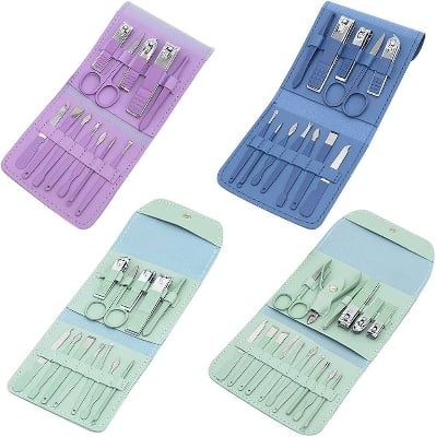 Picture of 16 PCS Stainless Steel Portable Nail Clipper Set Professional Pedicure Kit Beauty Manicure Set - Multicolor - Int: One size