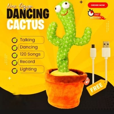 Picture of TALKING AND DANCING CACTUS PLUSH TOYS, HOME & OFFICE DECORATION SHOW PIECES (120 SONGS & RECHARGEABLE) - Green