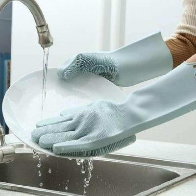 Picture of Silicon Dish Washing Kitchen Hand Gloves (Various Colors) - Hand Gloves - Multicolor - Int: One size