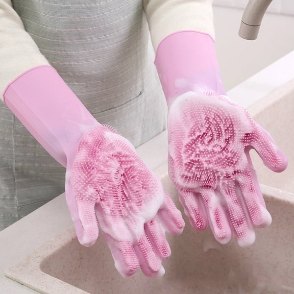 Picture of Silicon Dish Washing Kitchen Hand Gloves (Various Colors) - Hand Gloves - Multicolor - Int: One size