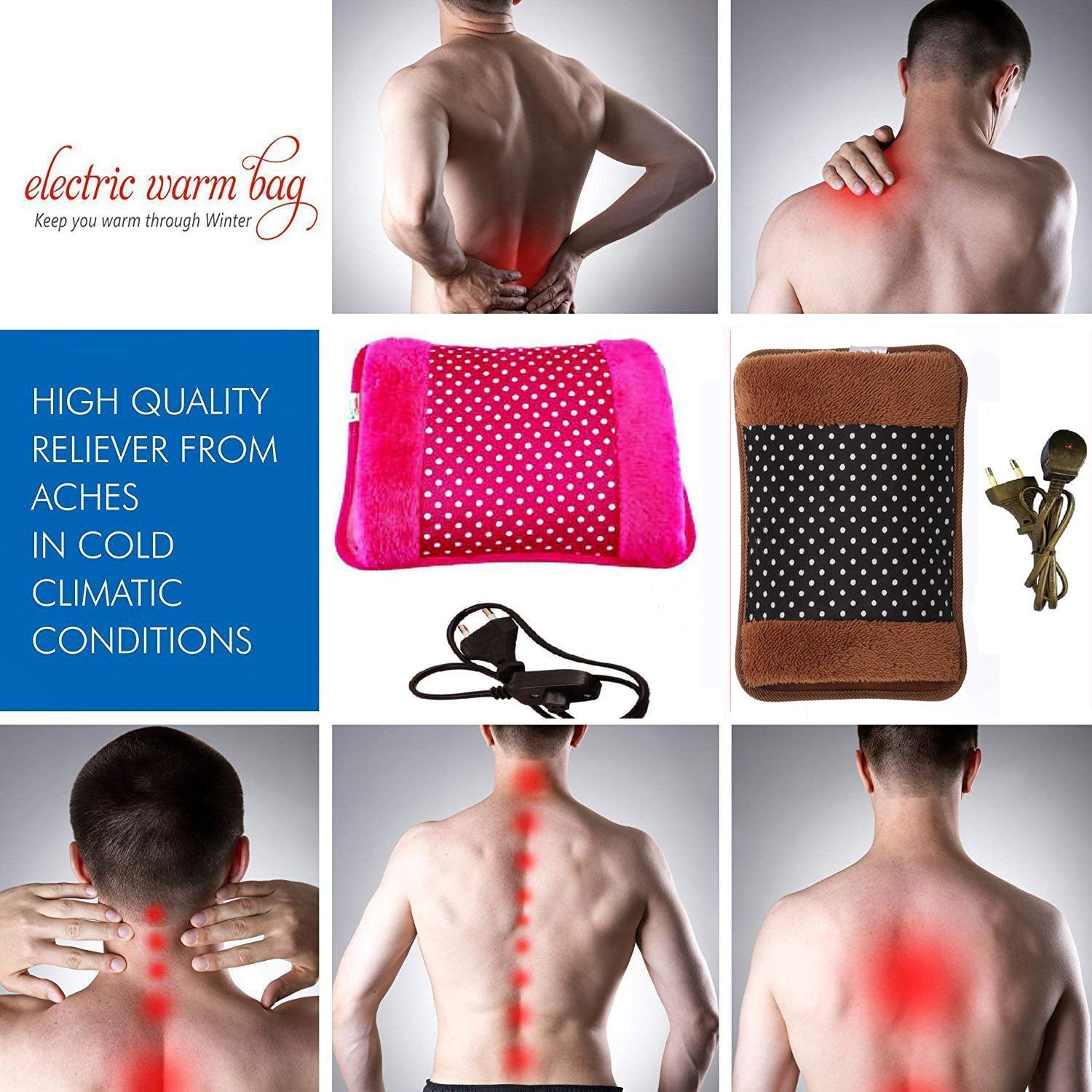 Picture of Electric Hot Water Bag by Hafsa Express - Heat Pillow and Pain Remover - Multicolor - Int: One size