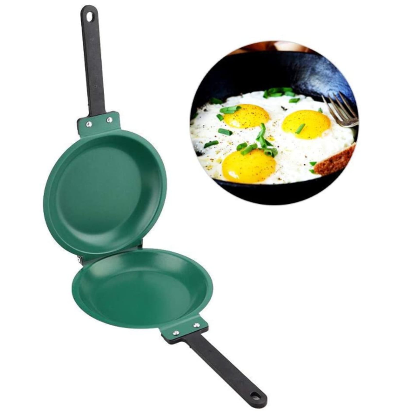 Picture of New 2024-Non-stick Ceramic Pancake Maker Cake Porcelain Frying Pan Nonstick Healthy General Use For Gas And Induction Cooker - Green - Int: One size