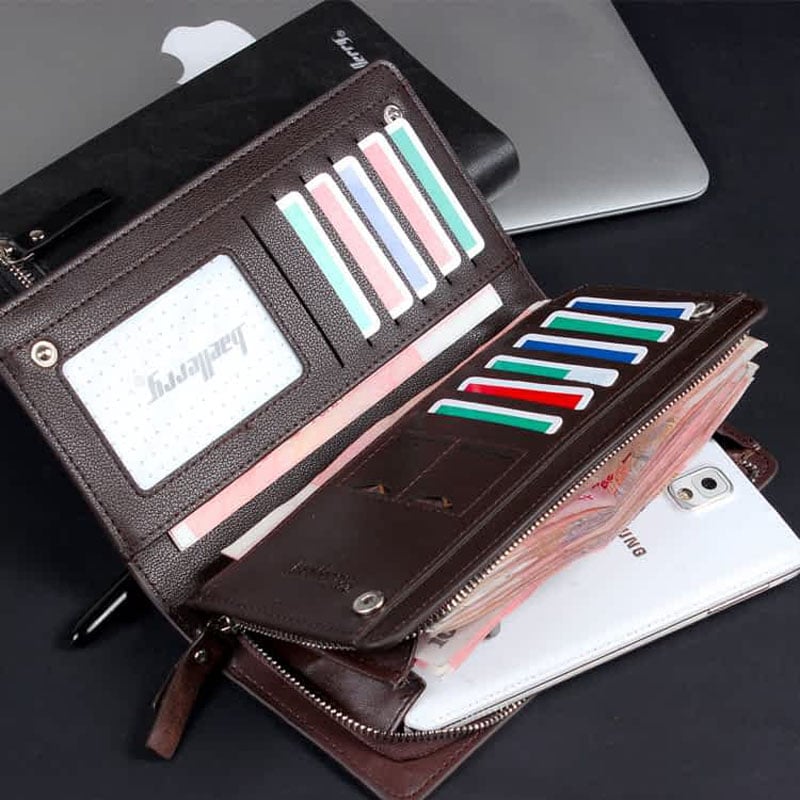 Picture of Long Leather Card Holder Wallet For Men And Women Long Purse High Quality Wallets - Wallet For Men - Money Bag For Men - Multicolor - Int: One size