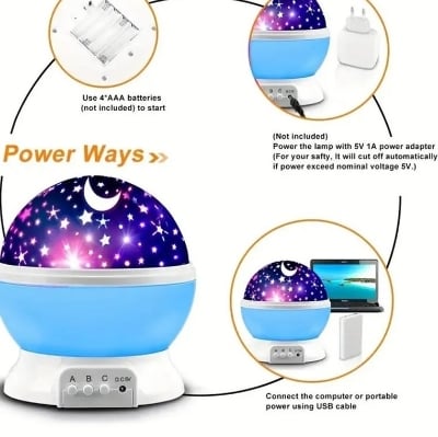 Picture of New 2024-Star Master Rotating Starry Sky Light,Colorful Night Lights Projector Children Kids Baby Sleep Lighting Sky Star Master Projection Lamp Led Projection Home Decor - Table Lamp - Multicolor - Int: One size
