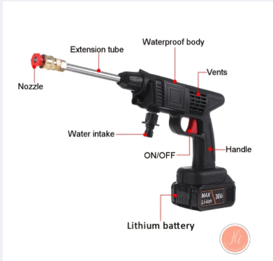 Picture of Double Battry Rechargeable Car washer Gun Machine//2025 - Black - Int: One size