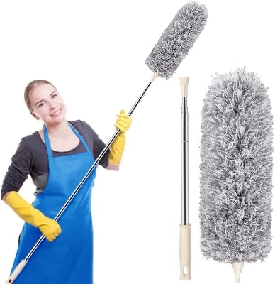 Picture of Extendable Microfiber Duster with Telescopic Pole Duster with Washable Bendable Head - Multicolor