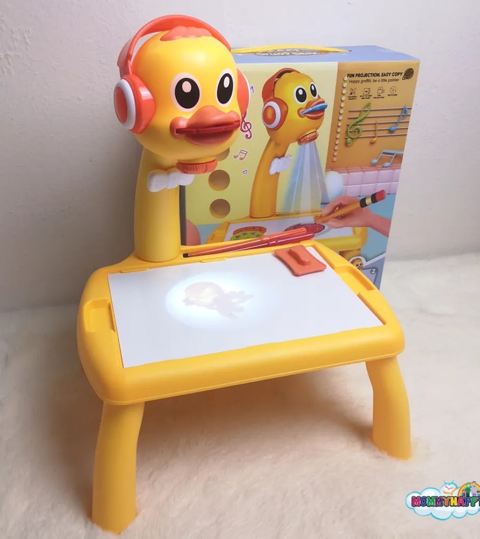 Picture of Dream Projection Study Desk, Children Learning Study Led Projector, Art Drawing Table Toys, Kids Painting Board Desk - Multicolor