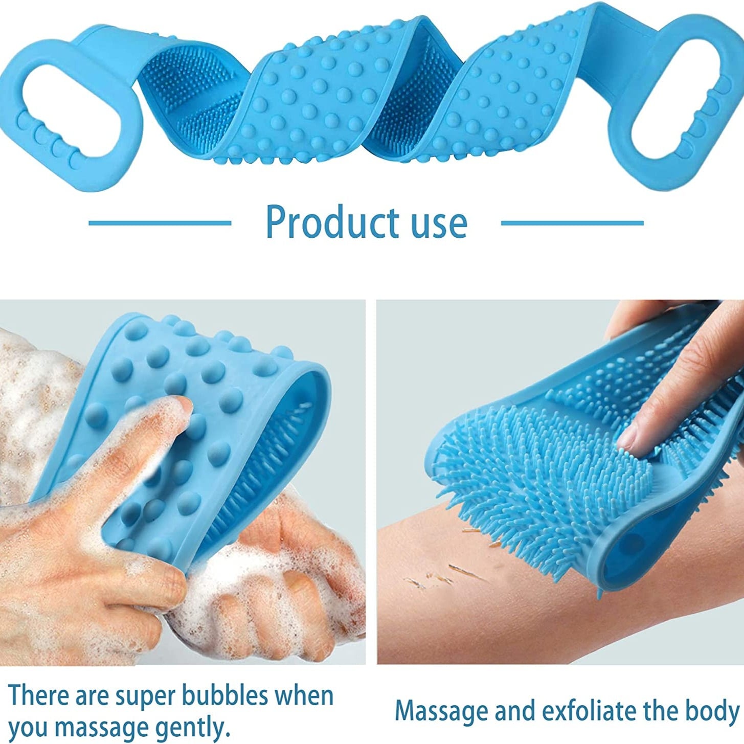 Picture of 1Pcs Back Scrubber for Shower,Silicone Bath Body Brush,Exfoliating & Deep Clean,Silcone Body Scrubbers,Comfortable Massage for Your Skin - Multicolor