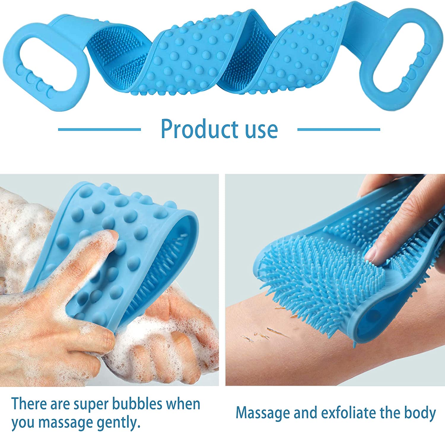 Picture of 1Pcs Back Scrubber for Shower,Silicone Bath Body Brush,Exfoliating & Deep Clean,Silcone Body Scrubbers,Comfortable Massage for Your Skin - Multicolor