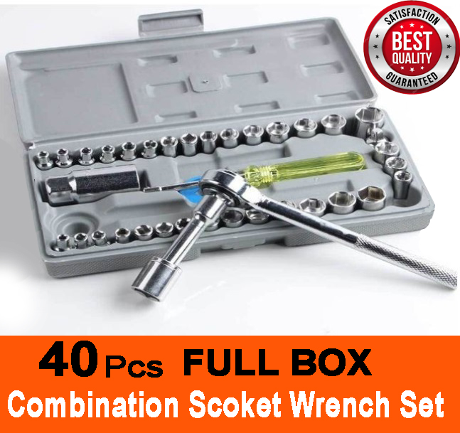 Picture of 40 in 1 Pcs AIWA Tool Kit & Screwdriver and Socket Set Automobile car bike motorcycle Tool Box Set - Grey