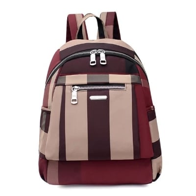 Picture of Nylon Backpack Durable Waterproof Casual Shoulder Bag (Wine Red) - wine red - Int: One size