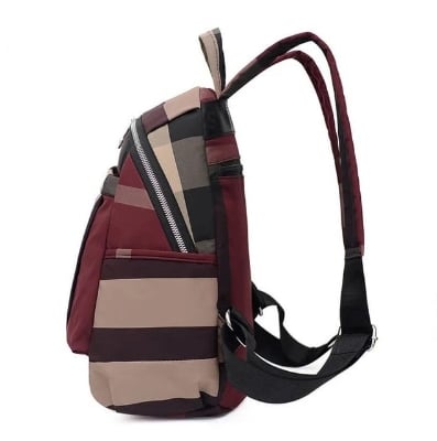 Picture of Nylon Backpack Durable Waterproof Casual Shoulder Bag (Wine Red) - wine red - Int: One size