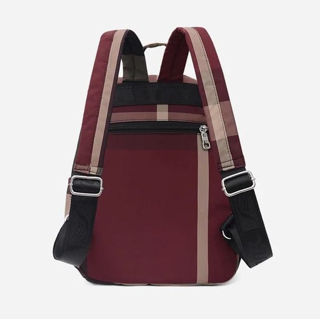 Picture of Nylon Backpack Durable Waterproof Casual Shoulder Bag (Wine Red) - wine red - Int: One size