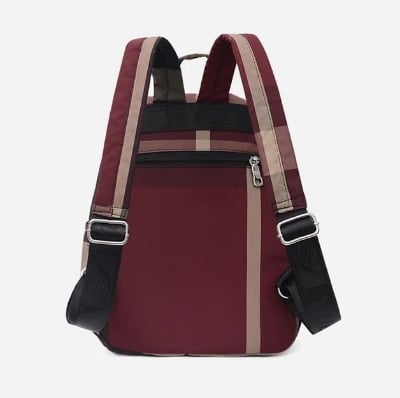 Picture of Nylon Backpack Durable Waterproof Casual Shoulder Bag (Wine Red) - wine red - Int: One size