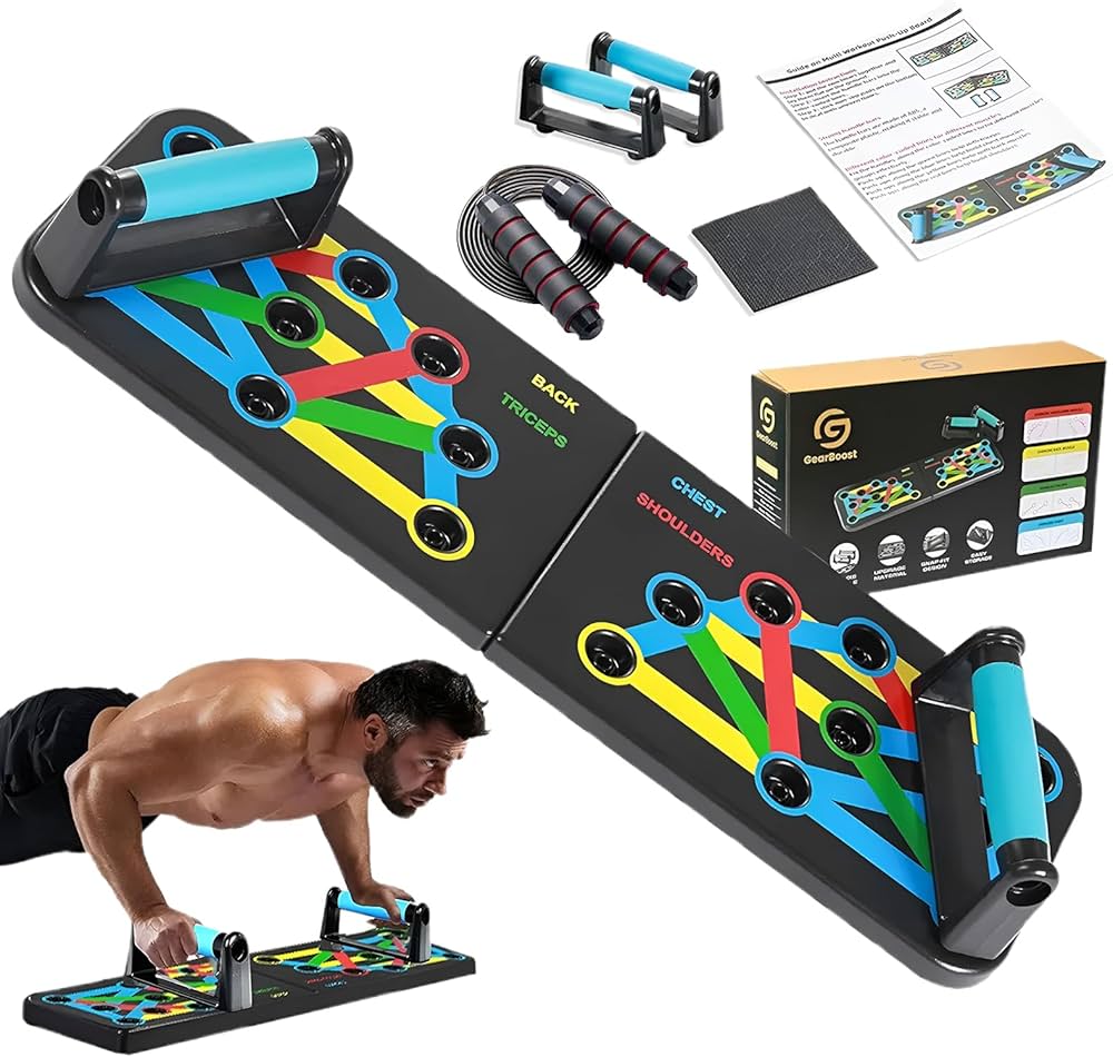 Picture of Foldable Push Up Board, 9 In 1 Multifunction Push-Up Rack - Fitness Mart - Multicolor - Int: One size