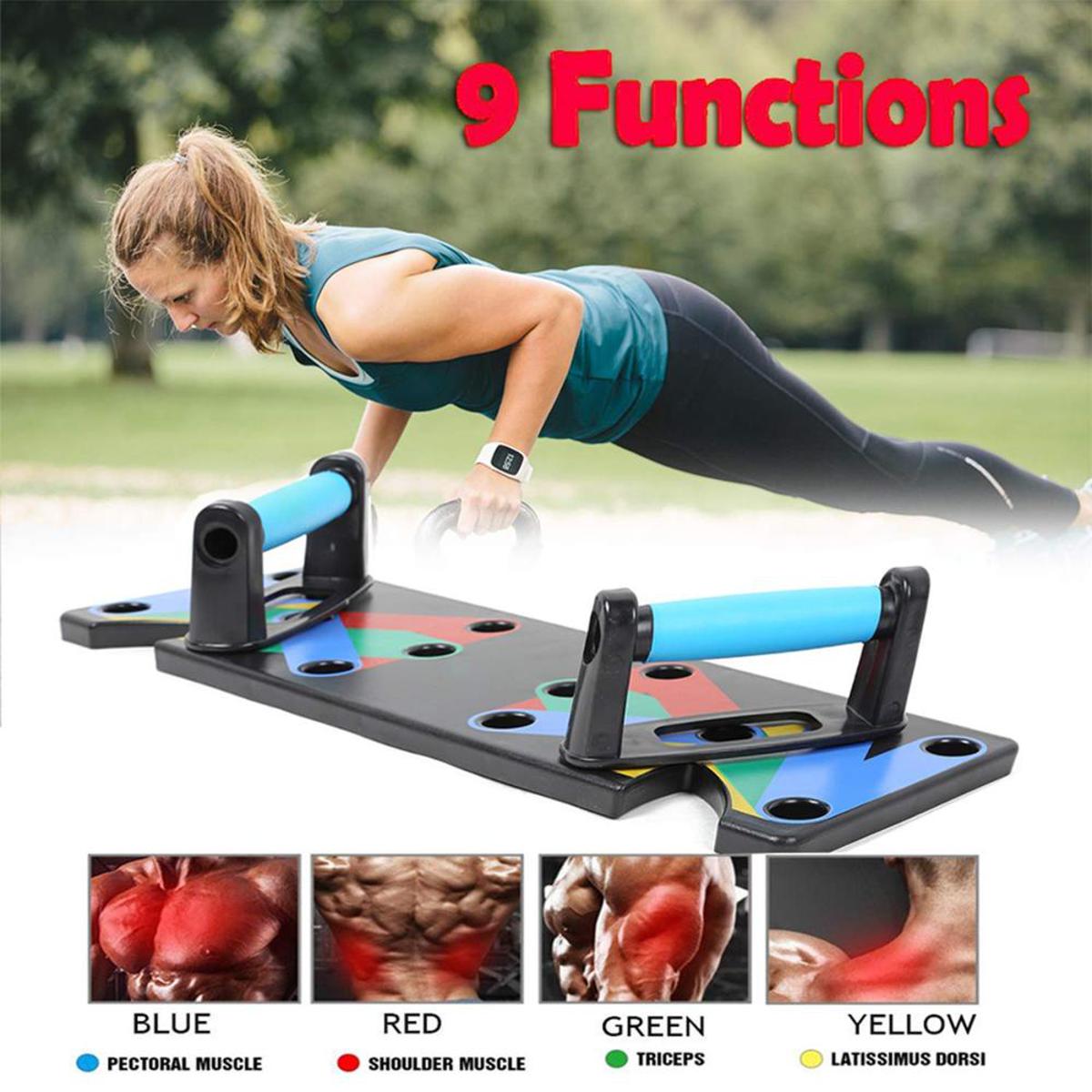 Picture of Foldable Push Up Board, 9 In 1 Multifunction Push-Up Rack - Fitness Mart - Multicolor - Int: One size