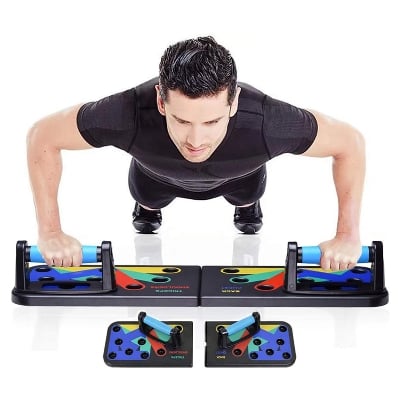 Picture of Foldable Push Up Board, 9 In 1 Multifunction Push-Up Rack - Fitness Mart - Multicolor - Int: One size