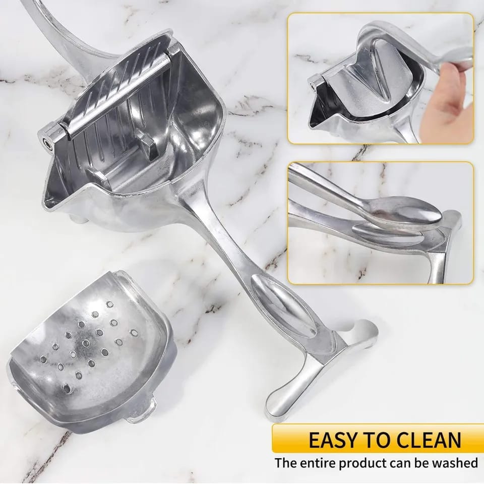 Picture of Efficient Stainless Steel Juice Squeezer: Manual Hand Pressure Juicer for Kitchen, Ideal for Oranges, Pomegranates, and Lemons - Silver - Int: One size