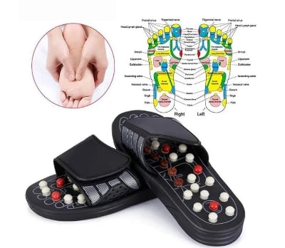 Picture of Acupressure Therapy Sandal, Reflexology Foot Massage Slippers for Men and Women - Black
