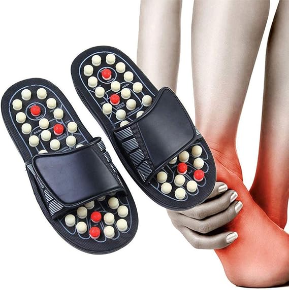 Picture of Acupressure Therapy Sandal, Reflexology Foot Massage Slippers for Men and Women - Black