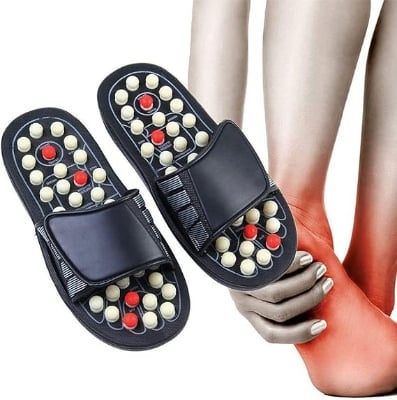 Picture of Acupressure Therapy Sandal, Reflexology Foot Massage Slippers for Men and Women - Black