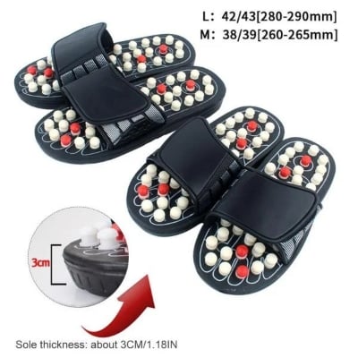 Picture of Acupressure Therapy Sandal, Reflexology Foot Massage Slippers for Men and Women - Black