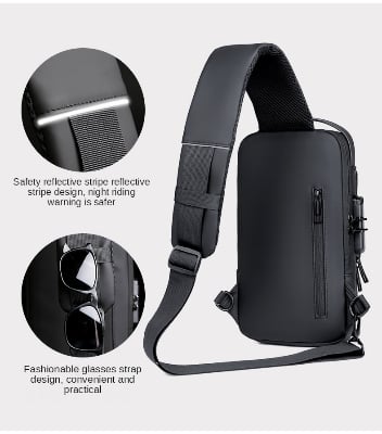Picture of Crossbody New 2024-Waterproof Lock system Back Pack Bag with free moneybag - Int: One size