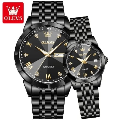 Picture of OLEVS 9931 Trendy Korean Style Luminous Calendar With Individual Watch - Black - Int: One size