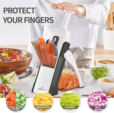 Picture of 5 in1 Multifunctional Vegetable Cutter Slicer Foldable Kitchen Chopping Artifact Food Chopper - Multicolor - Int: One size